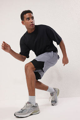 Gri Running H_zl_ Kuruma Micropoly Antrenman Fitness Taytl_ Outdoor _ort TMNSS25SR00060