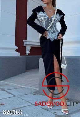 Платье миди с имитацией кружевного белья