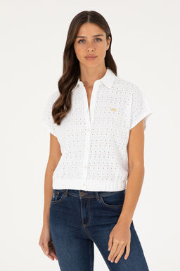 U. S. Polo Assn / Женская белая трикотажная рубашка