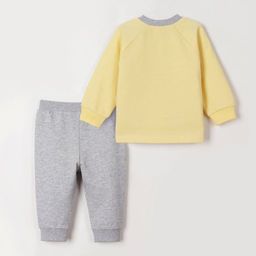 CRB wear/CWNB 90053-30-289 Комплект для мальчика (джемпер, брюки), светло-желтый-светло-серый меланж/Ex.Cherubino  фото 3