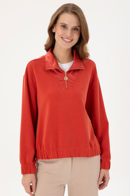 Женский свитшот с воротником-стойкой и плиткой - U.s. polo assn фото 3