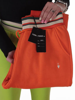 2615 ORANGE Брюки утепленные спортивные женские (85% хлопок, 10% полиэстер, 5% спандекс)