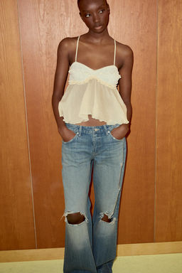 TOP LENCERO COMBINADO ENCAJE / Crudo - Zara фото 2