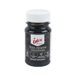 Краска акриловая VISTA-ARTISTA idea Эмаль акриловая декоративная VIAE-100 100 мл 006 черный металлик