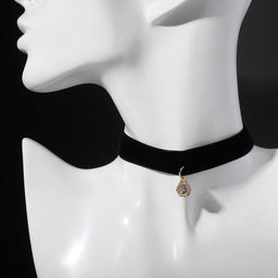 Чокер Стразинка капля в огранке, цвет белый в золоте , длина 33см