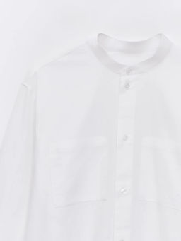 Рубашка с воротником-стойкой из льна ZR2605043011-1 / Zarina