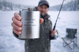 Фляжка для гравировки 280 мл Зимняя рыбалка / DFL-171 /уп 100/