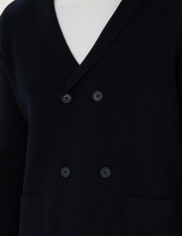 Koyu Lacivert Slim Fit Y_n Kar___ml_ D__meli Triko H_rka