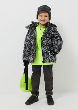 20120710002, Куртка детская для мальчиков Palmgren1 черный принт Acoola