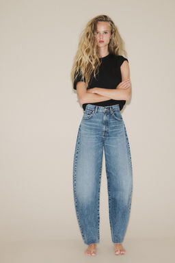 HIGH-WAIST TRF BARREL JEANS - Zara фото 2