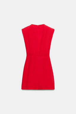 VESTIDO MINI DRAPEADO HOMBRERAS / Rojo - Zara фото 8