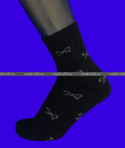 Цена за 12 пар. Зувей носки женские ангора внутри махра Бантики 36-41 (фактически 36-41)  фото 5