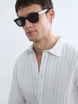 Regular Fit ?izgili Poplin Erkek G?mlek