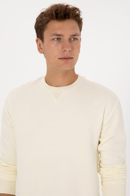 Erkek Krem Basic Sweatshirt - U.s. polo assn фото 2