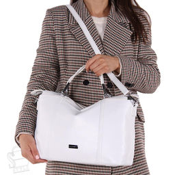 Сумка женская кожаная 98045 white Velina Fabbiano-Safenta/30 в Новосибирске