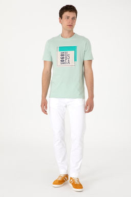 Erkek Regular Fit Bisiklet Yaka Su Ye_ili Ti__rt Sepette S_rpriz _ndirim - U.s. polo assn фото 4