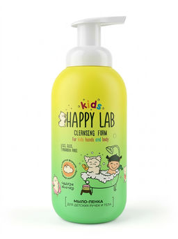 Happy Lab Kids Детское мыло-пенка для рук и тела, сладкое яблочко, 500 мл