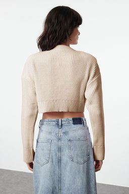 TRENDYOLMILLA Pembe Crop Vatka Detayl? Triko H?rka TWOAW25HI00020 фото 12