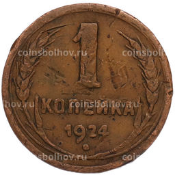 Монета 1 копейка 1924 года