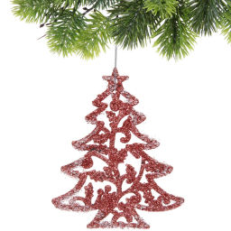 Цена за 2шт. Подвеска "Вечерняя ёлочка" 8*10 см, Янтарь