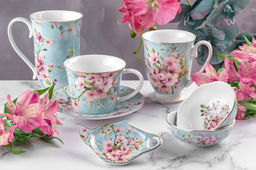 Чайн. пара 2 пр. 270 мл 12,5*9,5*7 см Яблоневый цвет на голубом NEW BONE CHINA - Elan gallery фото 17