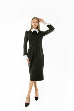 Платье AURA 3151-164-Р черный/белый