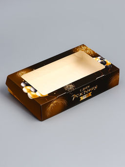 Цена за 20 шт. Коробка подарочная складная с окном «С Днем Рождения!», 20×12×4 см