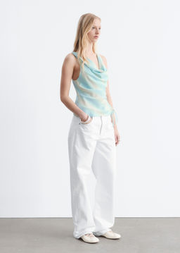 Top con cuello chal y cord?n de ajuste - H&m фото 12