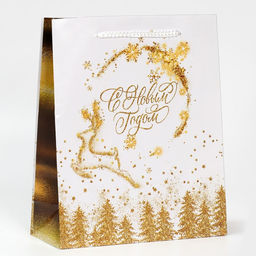 Пакет ламинированный вертикальный Золотая вьюга, ML 21 25 8 см