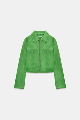 FAUX SUEDE CROP JACKET - Zara фото 9