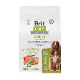 Сухой корм Care Dog Adult M Healthy Skin&Shiny Coat с лососем и индейкой для взрослых собах средних пород 5066346