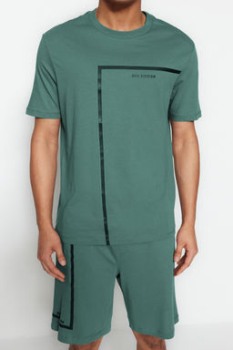 TRENDYOL MAN Siyah Regular Fit Bisiklet Yaka Bask?l? Sortlu Pijama Tak?m? TMNSS23PT00017 - Trendyolmilla фото 22