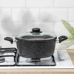 Кастрюля Доляна «Элит», 4 л, d=26 см, h=11 см, антипригарное покрытие, литой алюминий, чёрная