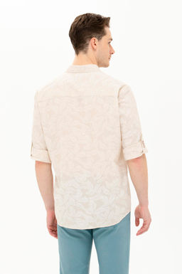 U. S. Polo Assn Мужская рубашка с длинным рукавом цвета экрю - U.s. polo assn фото 5