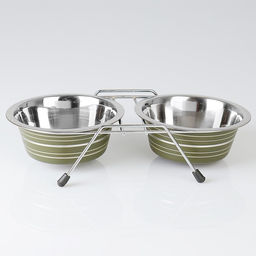 Набор из 2 цветных мисок на подставке, 2 х 450 мл - Пижон фото 2