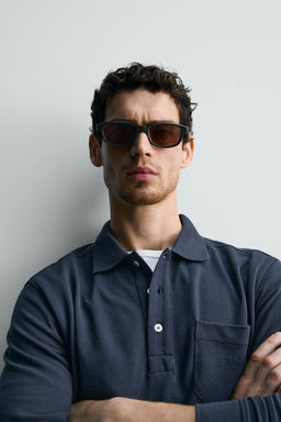 POLO PIQU? REGULAR FIT BOLSILLO / Marino - Zara фото 5