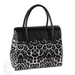 Сумка женская кожаная 1060-3Y black white Polina&Eiterou в Новосибирске