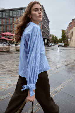 POPLIN SHIRT WITH TIES - Zara фото 5