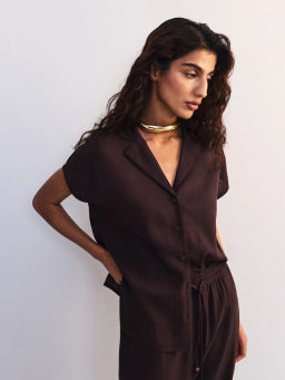 Льняная блуза с отложным воротником ZR2605012003-27 / Zarina