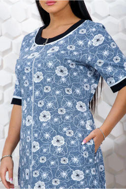 Халат женский, цвет серый белый