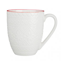 MILLIMI Кружка 380 мл Рельеф, БЕЛАЯ.,фарфор подар. уп., арт.820-684