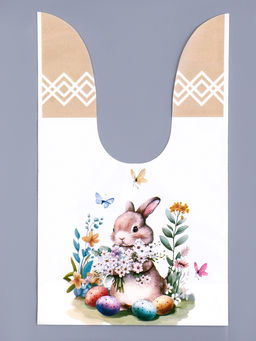 Цена за 50 шт. Пакет полиэтиленовый подарочный с ушками "Пасхальная корзина", 13 х 23 см