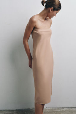 VESTIDO FORRO BANDEAU / rosa claro - Zara фото 3