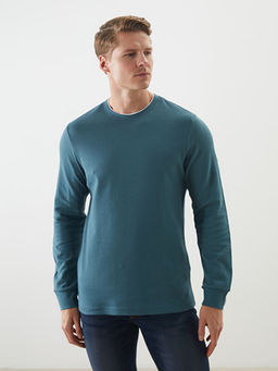 Bisiklet Yaka Uzun Kollu Erkek Sweatshirt