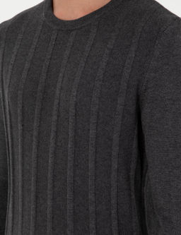 Antrasit Melanj Slim Fit Bisiklet Yaka Triko Kazak - Pierre cardin фото 7
