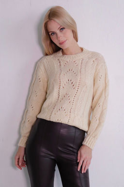 10508 Джемпер с ажуром слоновая кость - Martichelli фото 6