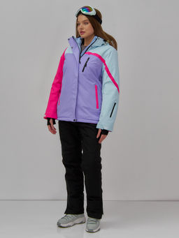 Горнолыжный костюм женский зимний фиолетового цвета 016F - Chunmai фото 8