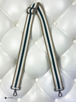 LACCOMA ремень 1000-полоса-3,8-зелен/беж/крем/белый полиэстр