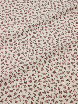 Теплый хлопок Дарья - цветочки цв.коричневая брусника, ш.1.5м, хлопок-100%, 150гр/м.кв