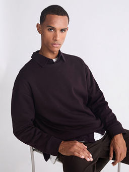 Bisiklet Yaka Kal?n Erkek Sweatshirt
